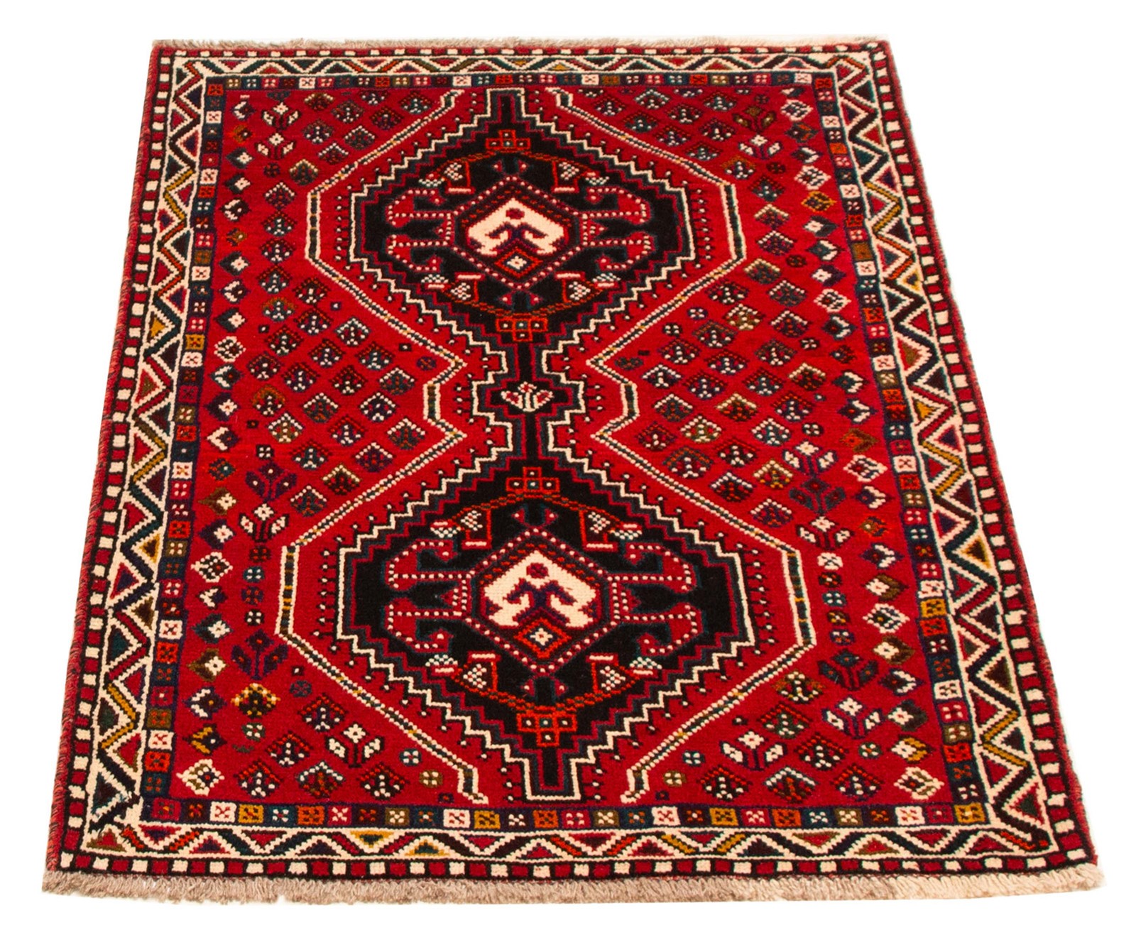 Vintage Hand-Knotted Area Rug 3’6″ x 5’0″ Traditional Oriental Wool Carpet
