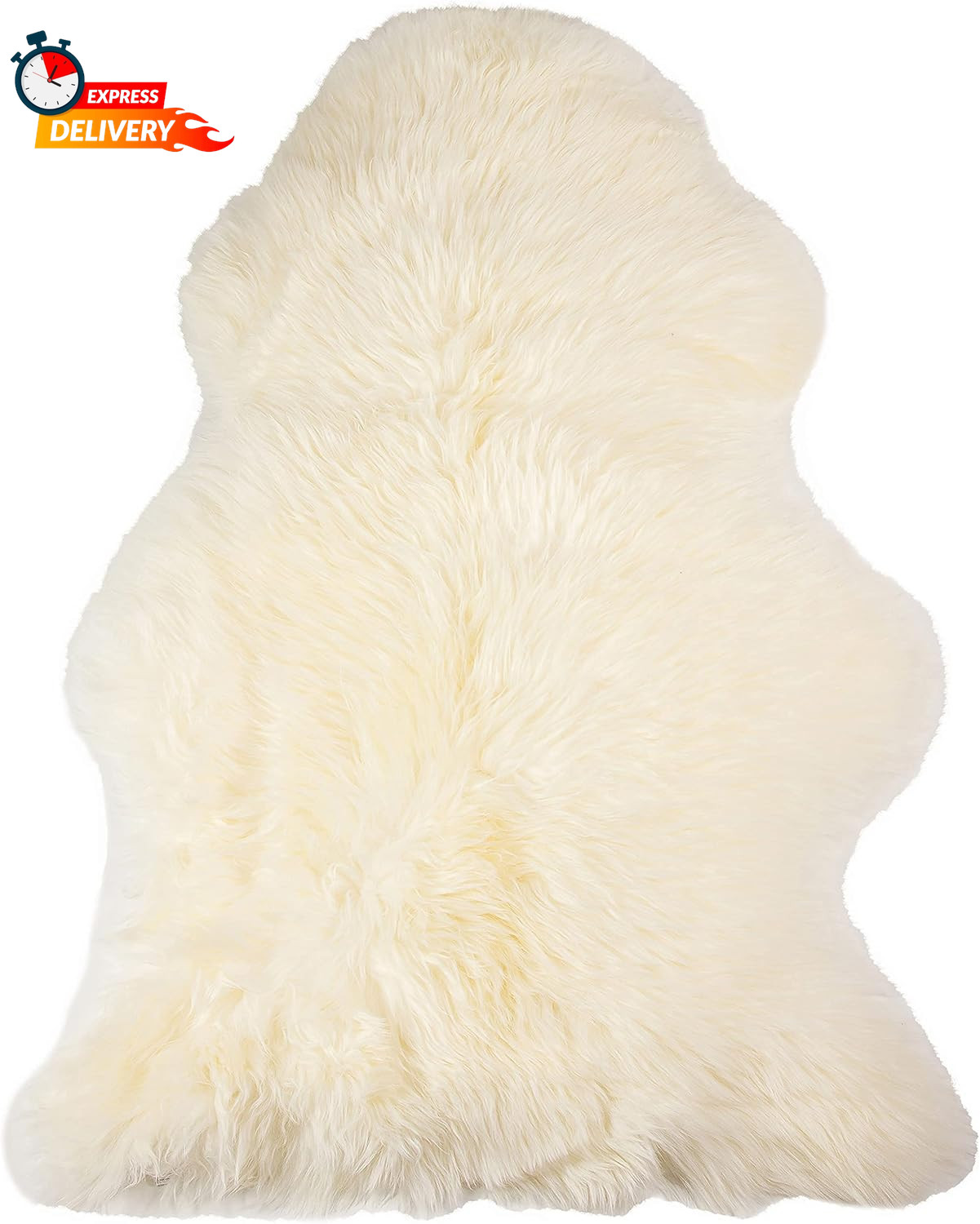 Natural Milan Genuine Sheepskin Area Rugs with Thick and Lush Pile, Fluffy Sheep