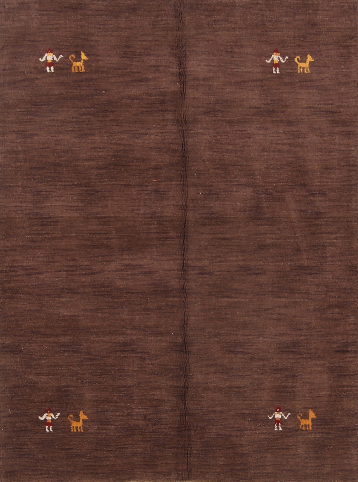 NEW Abstract Contemporary Coffee Brown Gabbeh Oriental Hand-Knotted 5×6 WOOL Rug