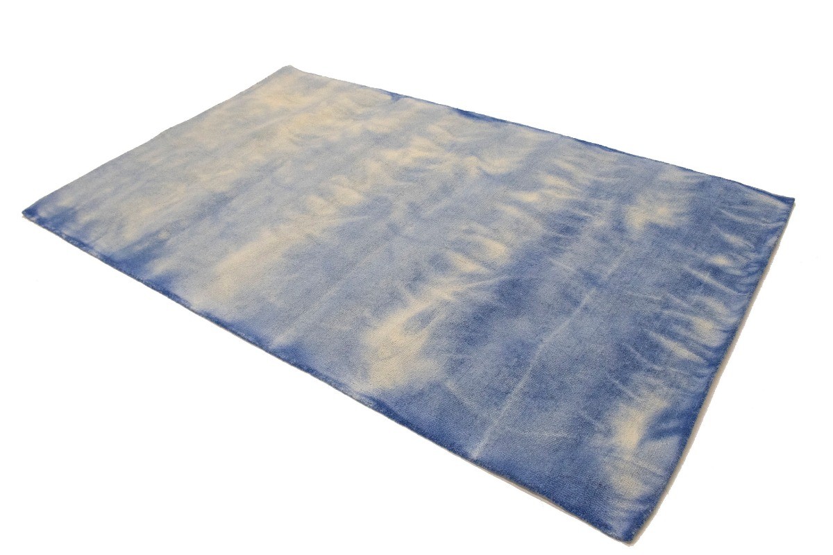 Blue Contemporary Tie-Dye Hand-Tufted Modern Rug Kids Room Carpet 5X8 ft