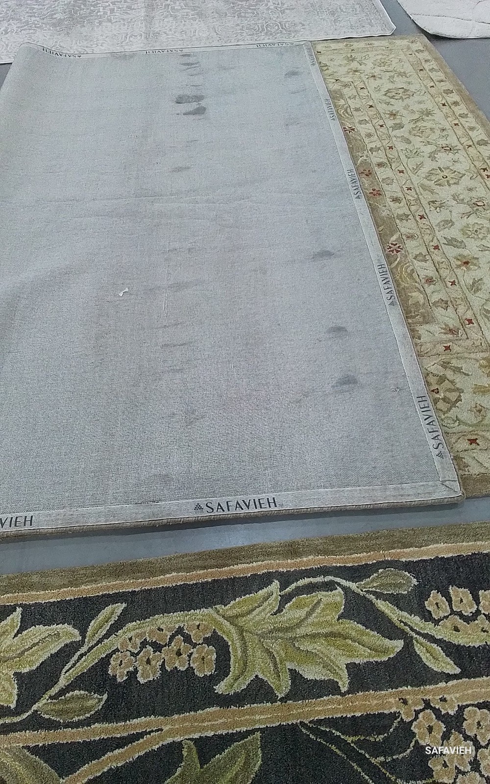 TAN / IVORY 9′-6″ x 13′-6″ Back Stain Rug, Reduced Price 1172799371 AN522B-10