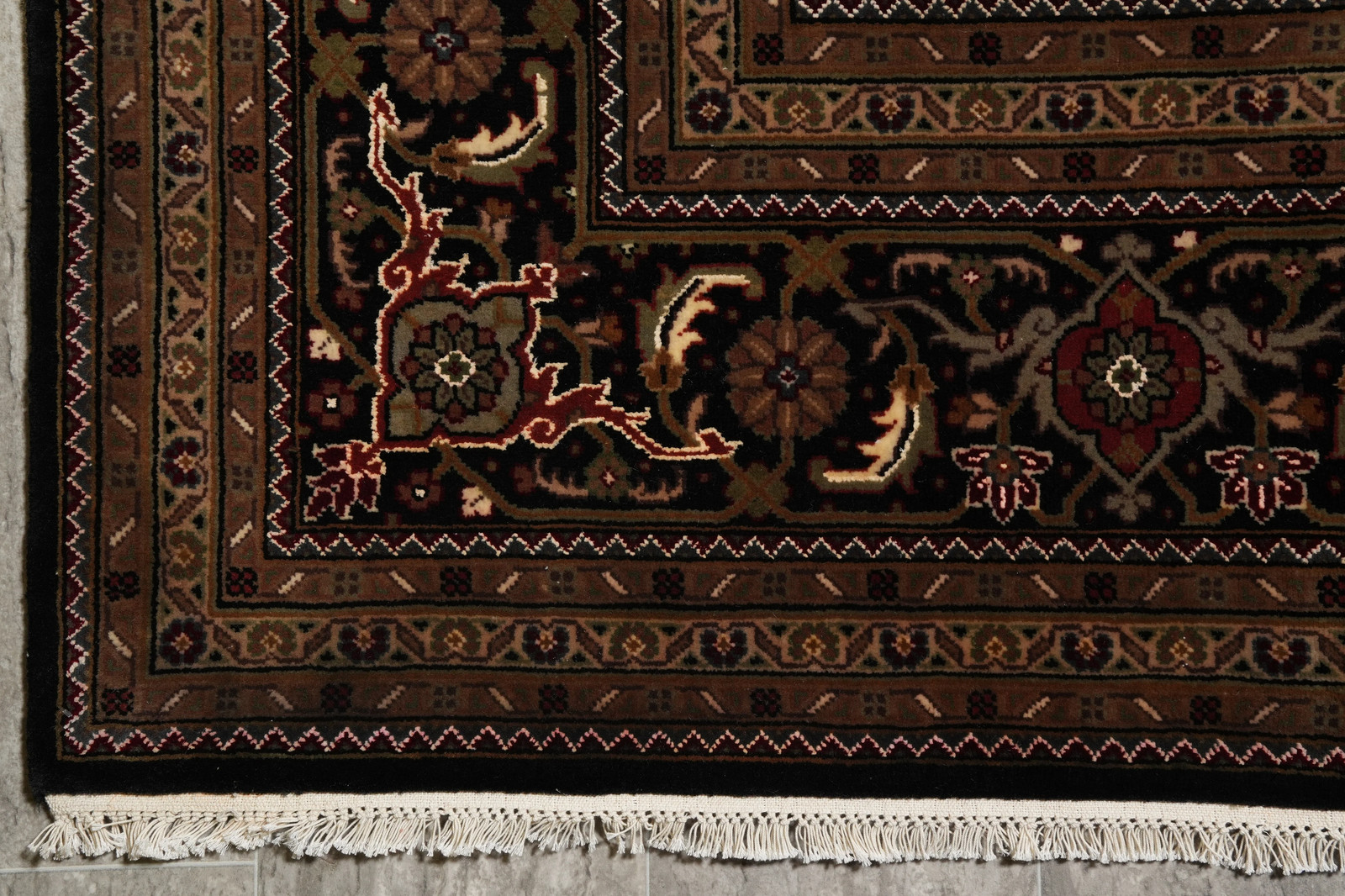 8.2 x 10.4 Mahii Tabriiz Quality Handmade Wool And Silk Area Rug Black #F-4458