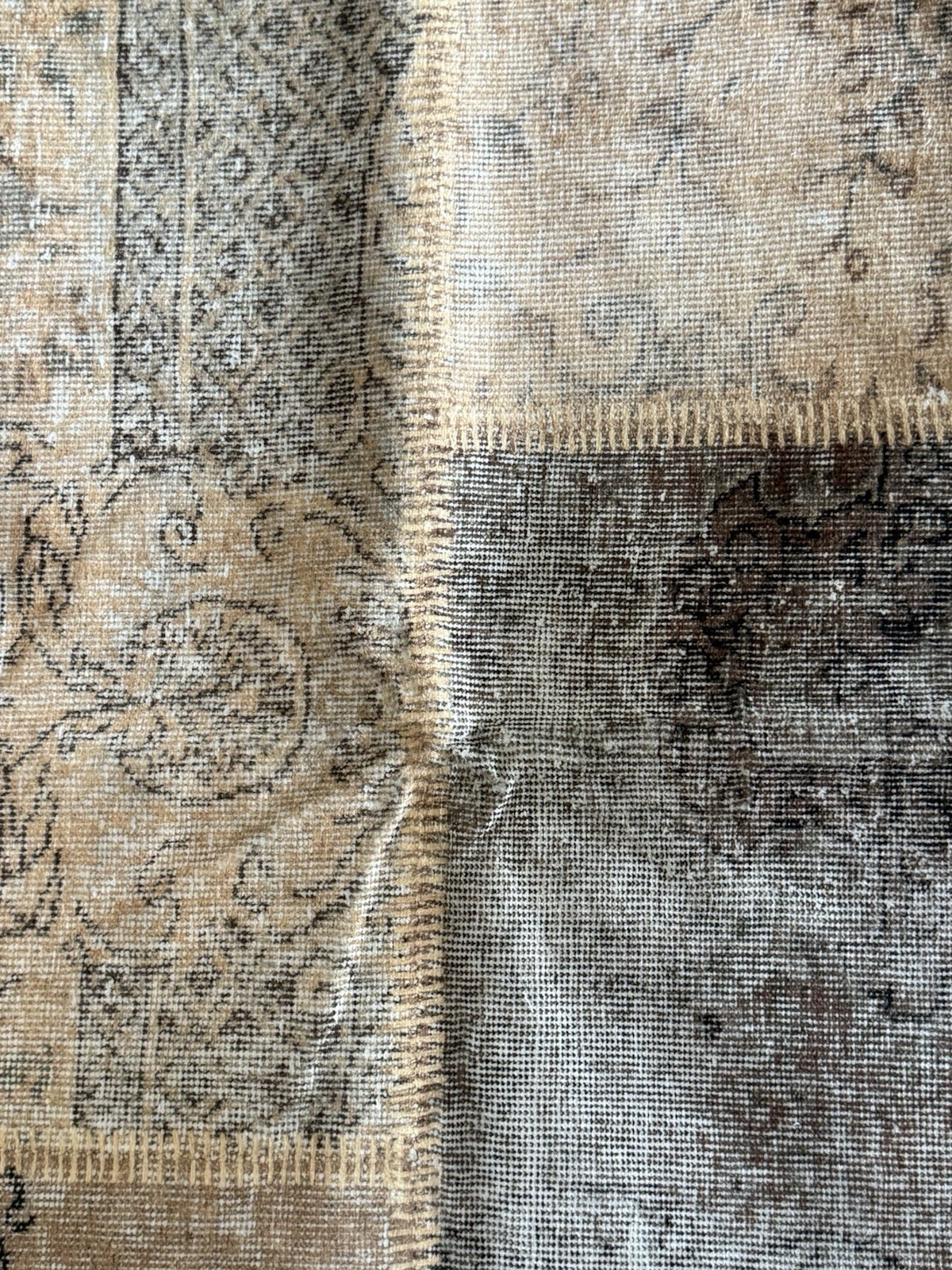 Area RUG 6’x9’ Beige/Brown/Tan Vintage Look. Non-slip Backing. Bileehome. New!