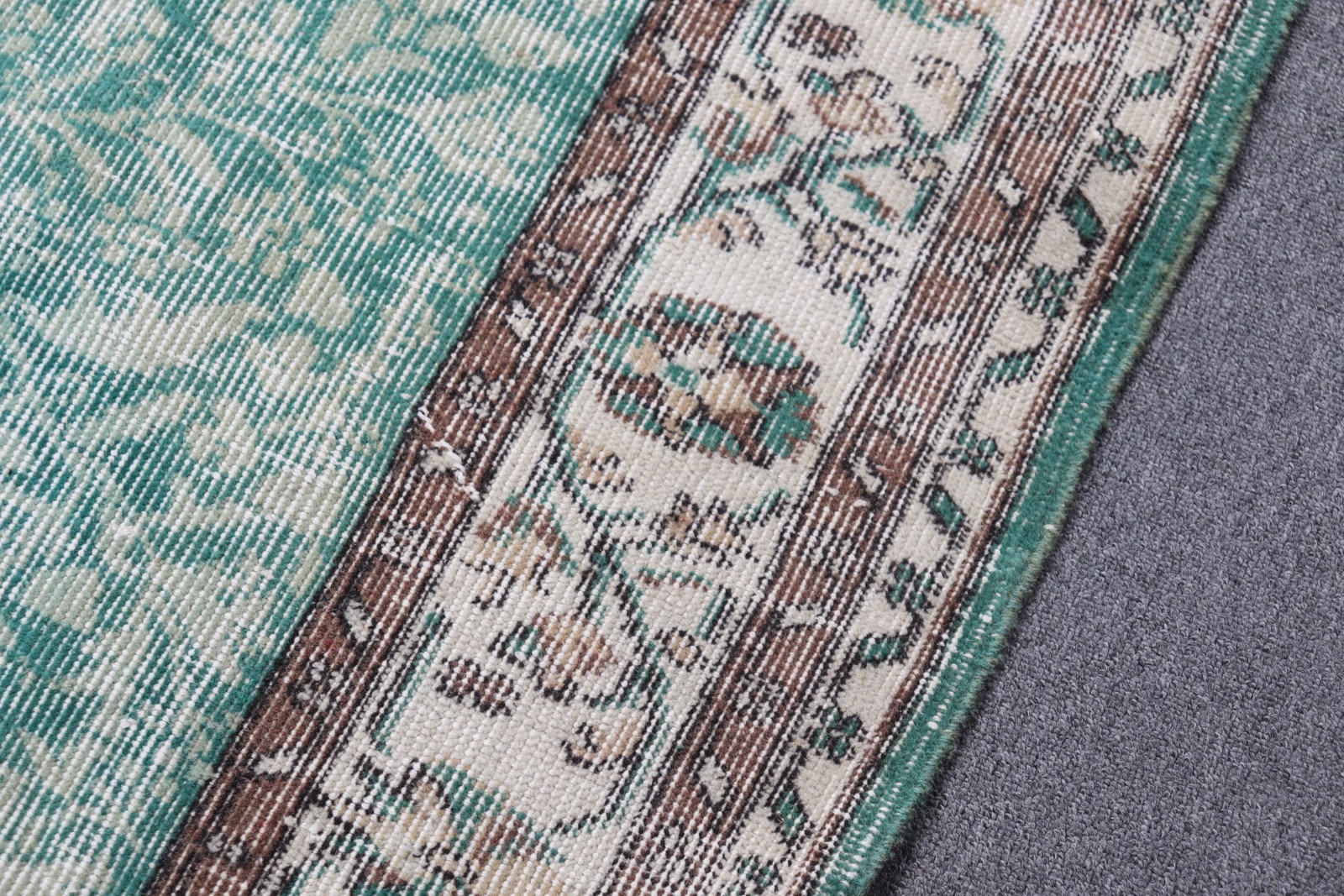 5,4×9 ft Rug, Turkish Vintage Large Rug, Green Rug Wool Rug