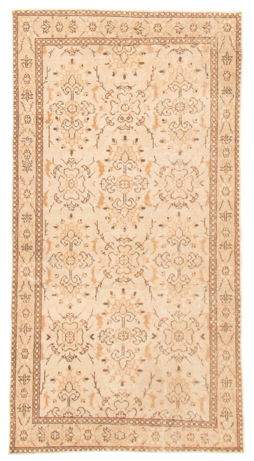 Vintage Hand-Knotted Area Rug 3’8″ x 7’1″ Traditional Wool Carpet