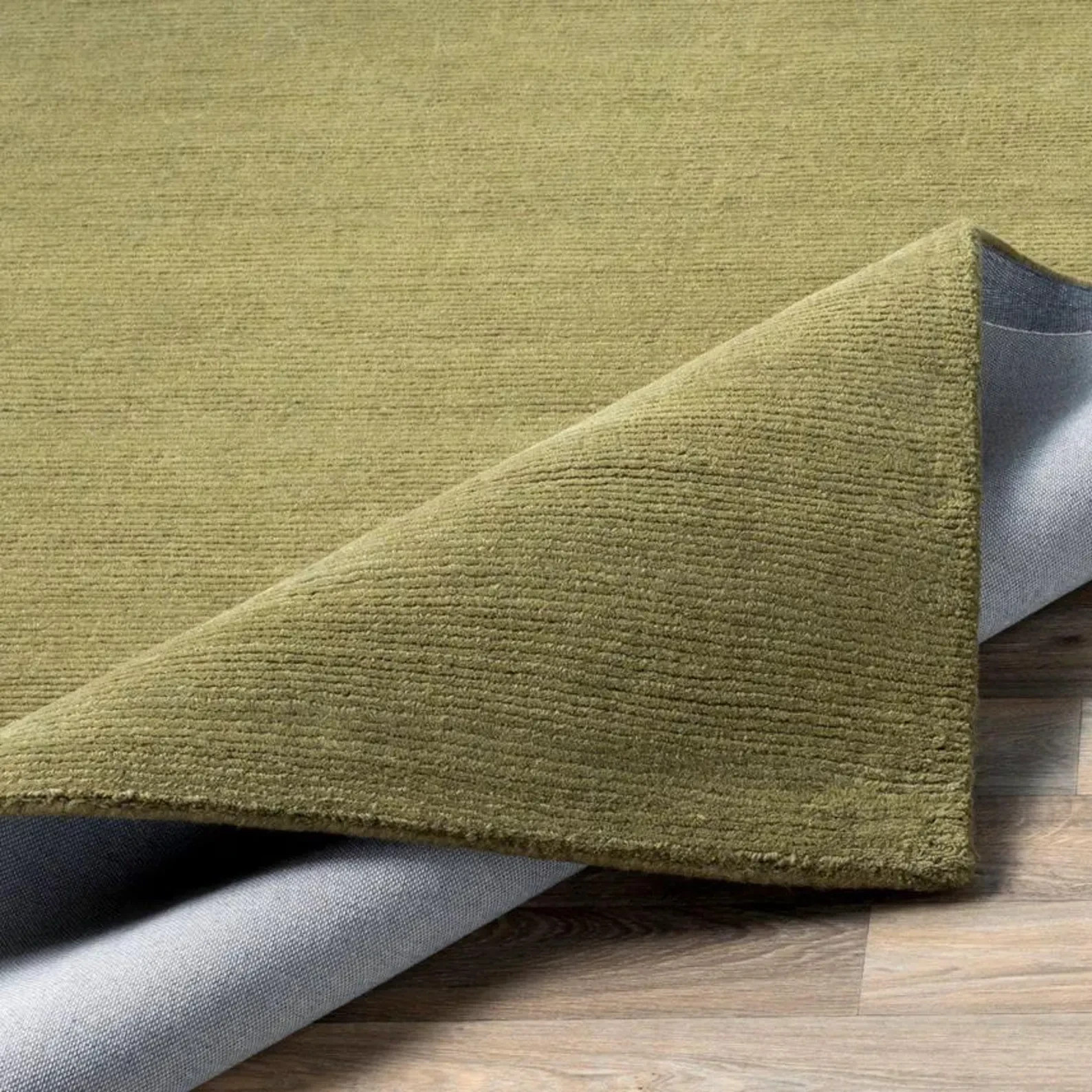 Hand Tufted Wool Area Rug Eco-Friendly Green Rug Sustainable Living Room Home