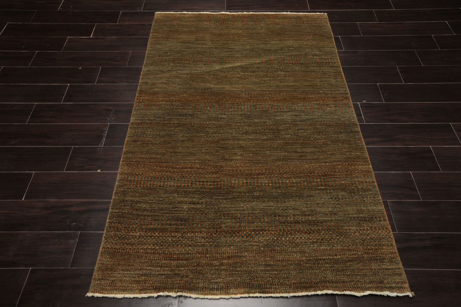 Michaelian & Kohlberg 4’5”x5’11” Authentic Hand Knotted Wool Green Tibetan Rug