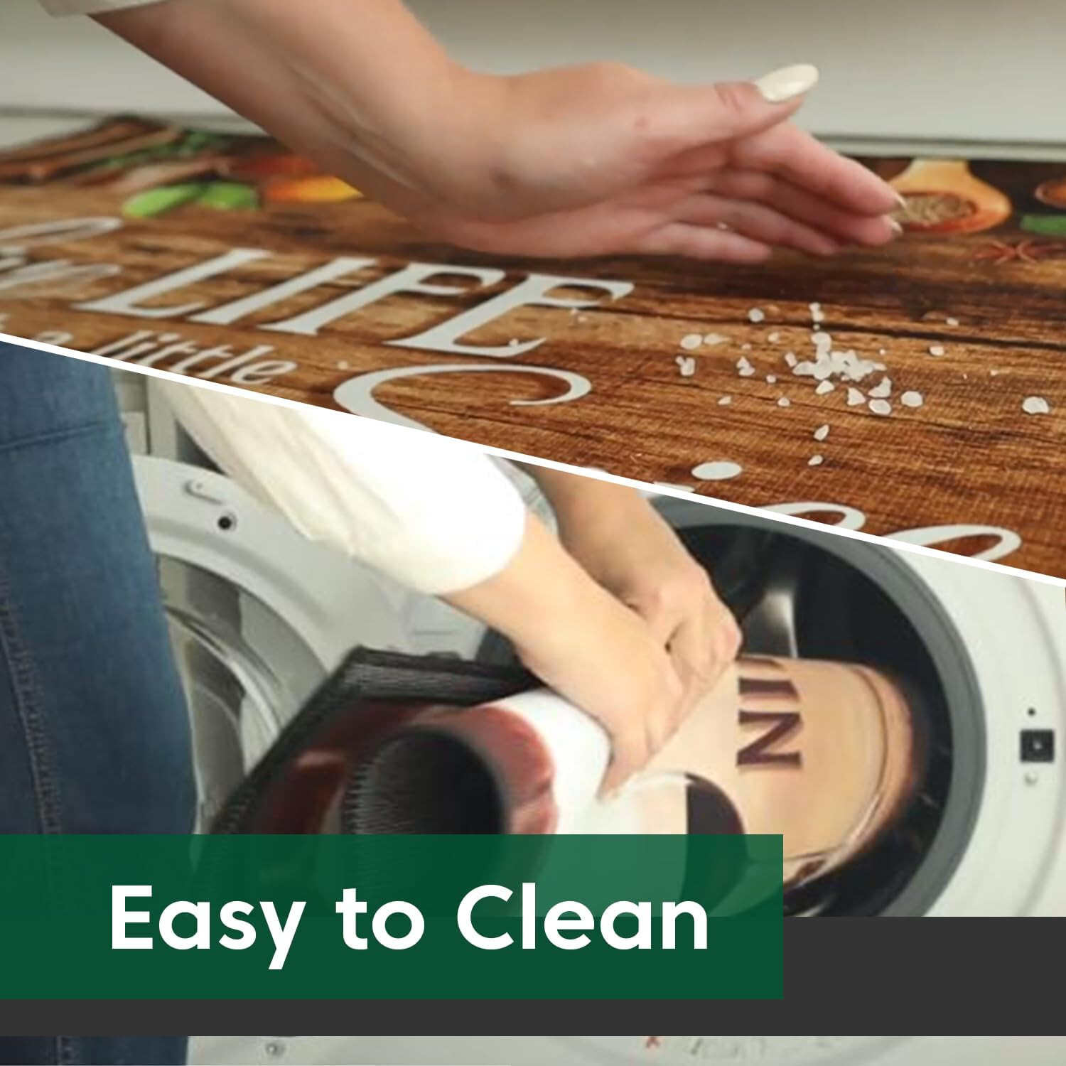 20″ x 32″ Washable Kitchen Rugs Non Slip Rubber Backed Rugs – Indoor Polyester P