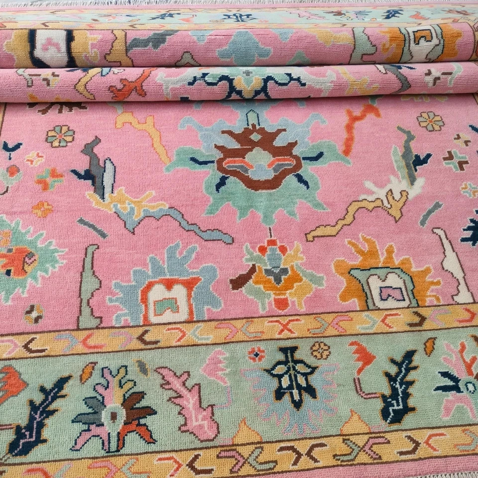 Exquisite Pink Rug, Oushak Rug, Turkish Hand-Knotted Rug home decor rug Area rug