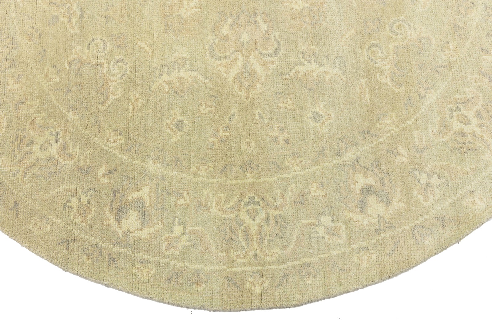 Floral Transitional Hand-Knotted Round Oriental Rug Home Decor Carpet 6X6 ft