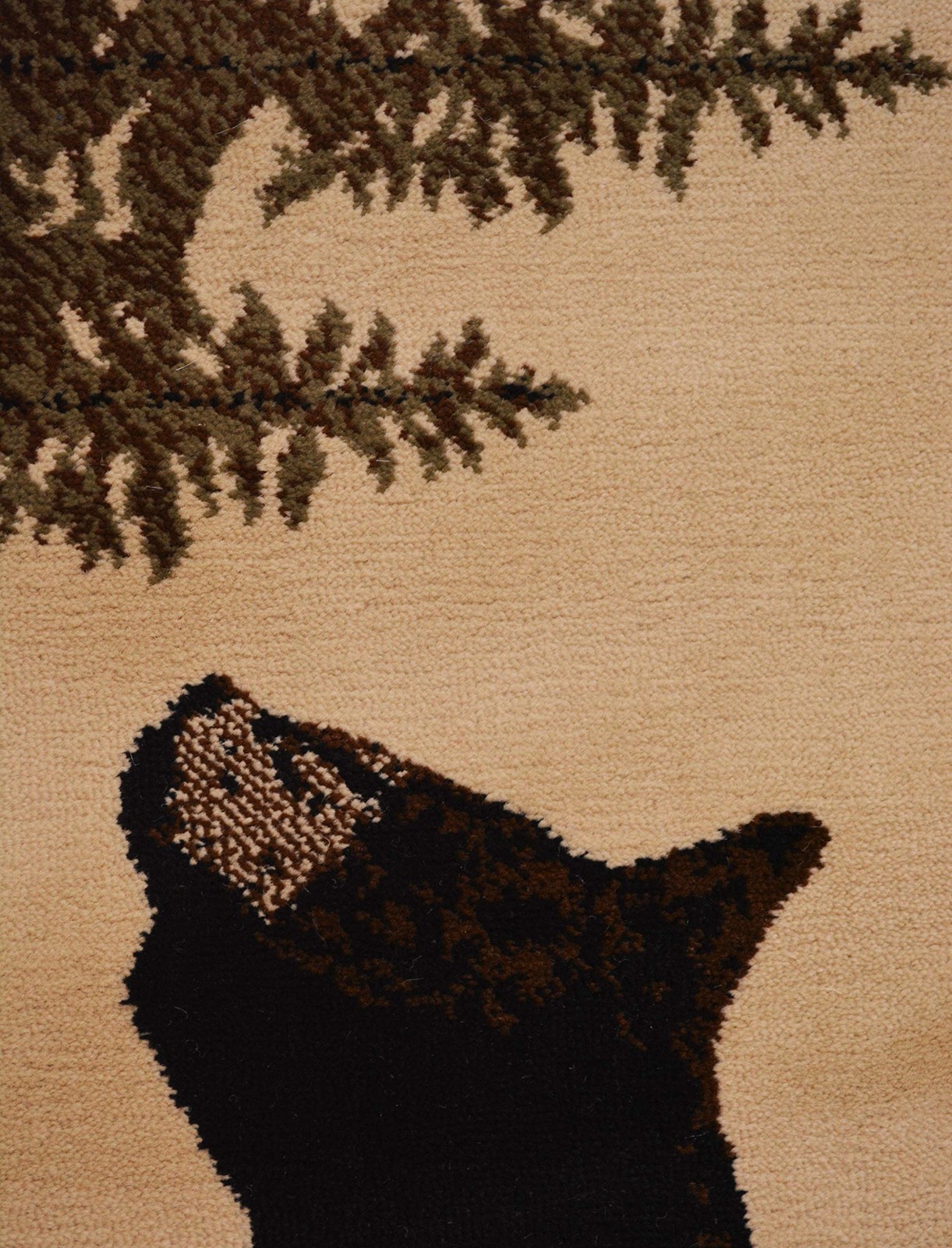 Rug Empire Rustic Lodge Novelty Area Rug, 26″ W x 63″ L, Bear Oval, Multi