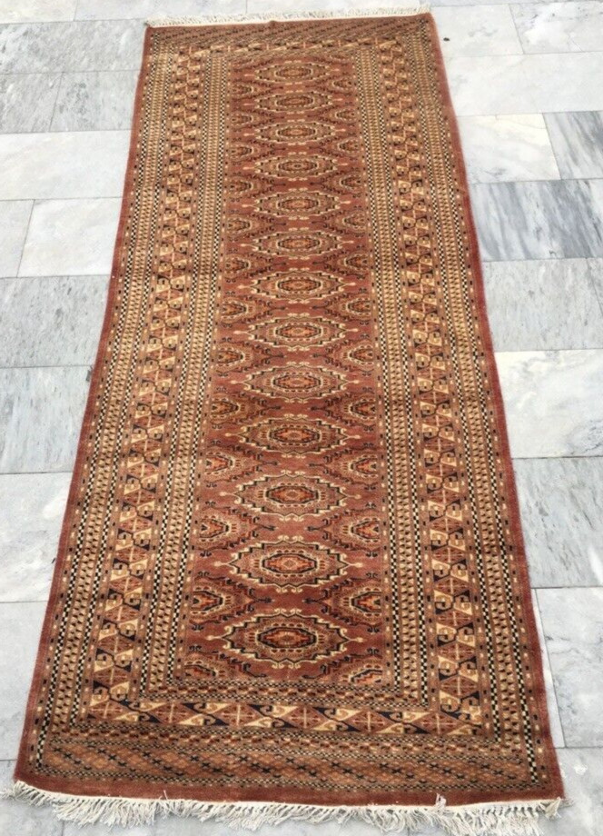 Vintage Afghan Runner, Kitchen Runner, Hallway Runner, Wool Runner,3×8 ft
