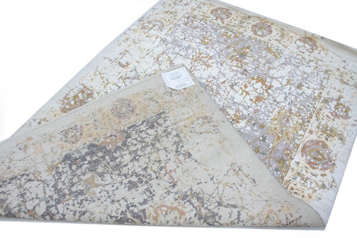 5X8 Oriental Area Rug Muted Wool & Bamboo Silk Distressed Carpet Home Décor