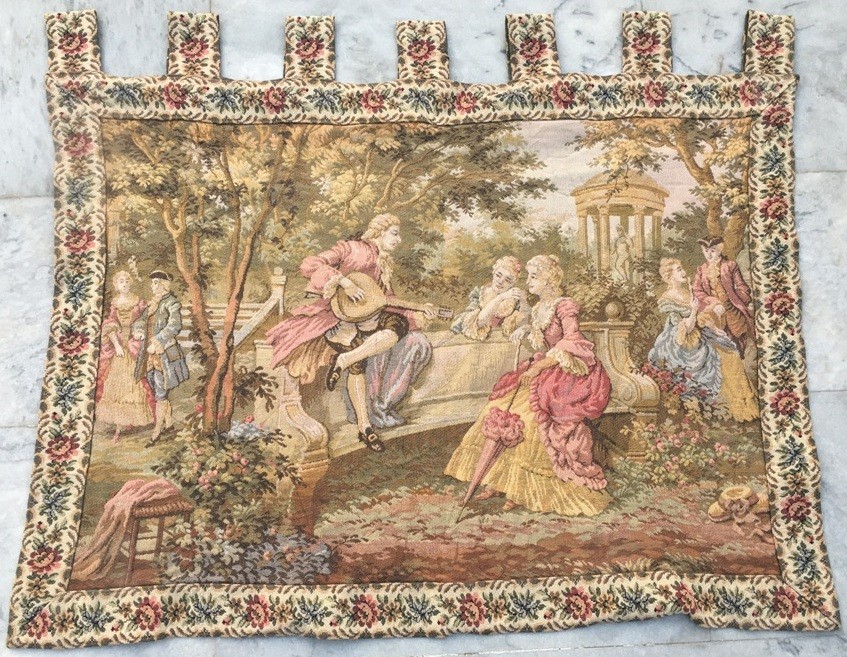 Vintage French Romantic view Pictorial Home Decor Tapestry 2×3 ft