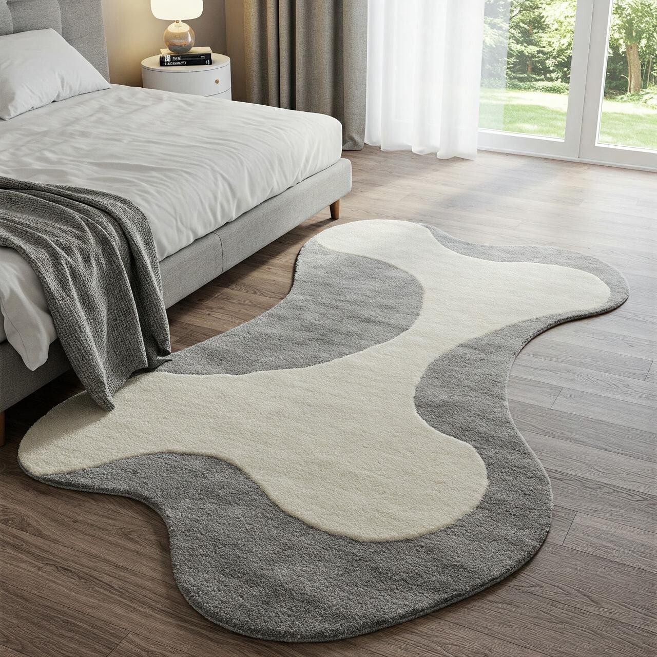 Cloud Drift Modern Rug, hand made rugs for bedrooms and hallways