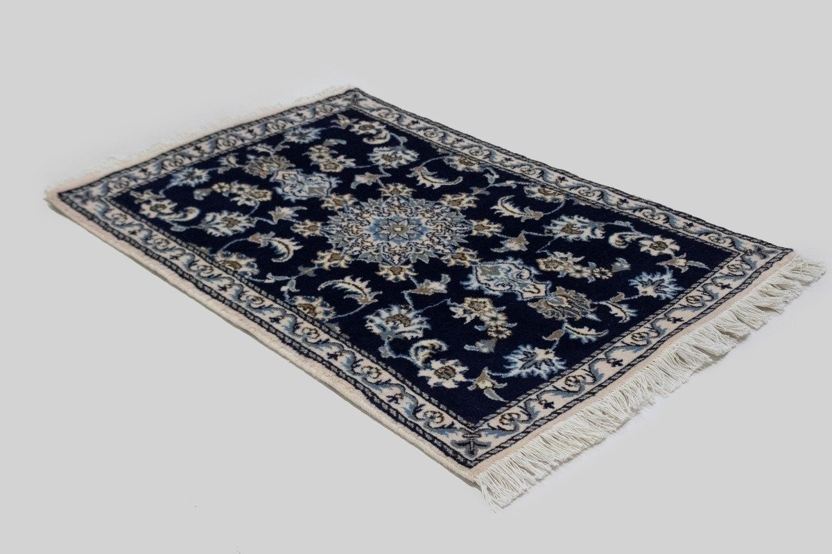 Handmade Traditional Navy Thick Pile Rug Small Oriental Area Home Carpet 3×4 ft