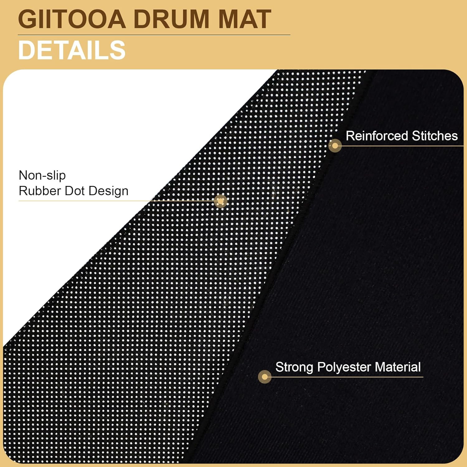 Drum Rug 4X6Ft with Non-Slip Grip Bottom, Tightly Woven Fabric Mat, Electric Car