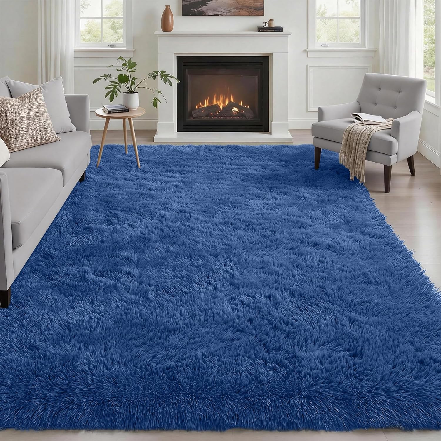 Fluffy 5X7 Area Rugs for Living Room Bedroom: Ultra Soft Shag Rug Non-Slip Non-S