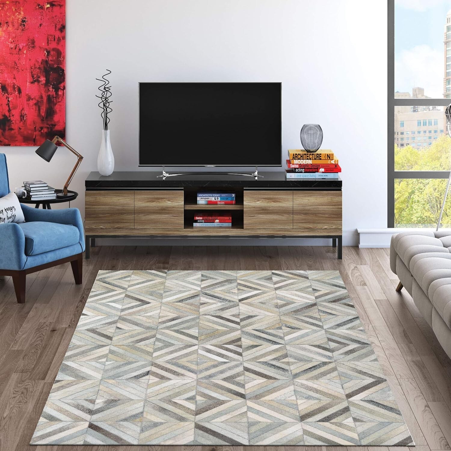 Premium Quality Handmade Leather Rug carpet Unique Design for Home Decor Gift 49
