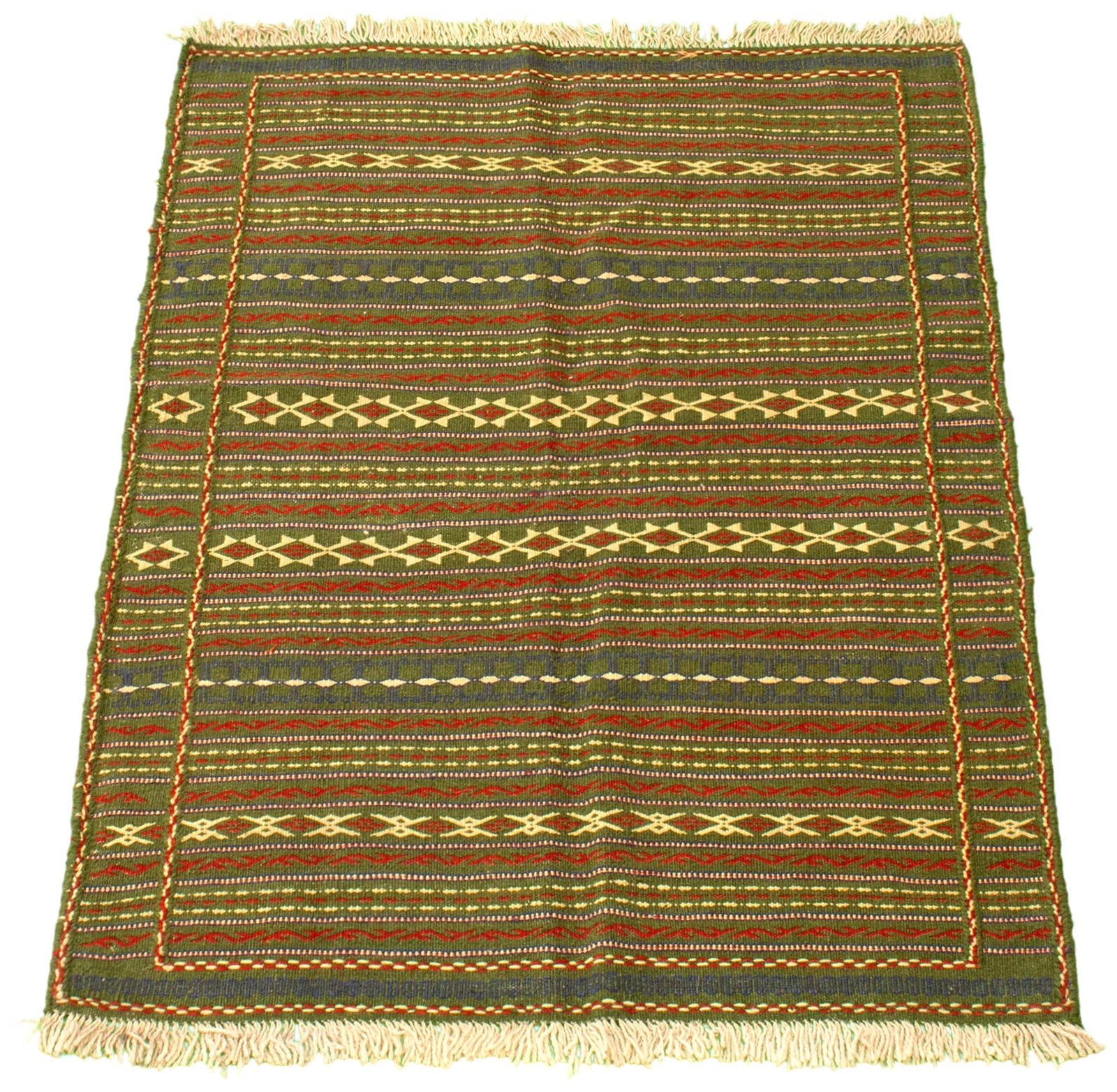 Vintage 3’6″ x 4’10” Traditional Wool Hand Woven Oriental Area Rug