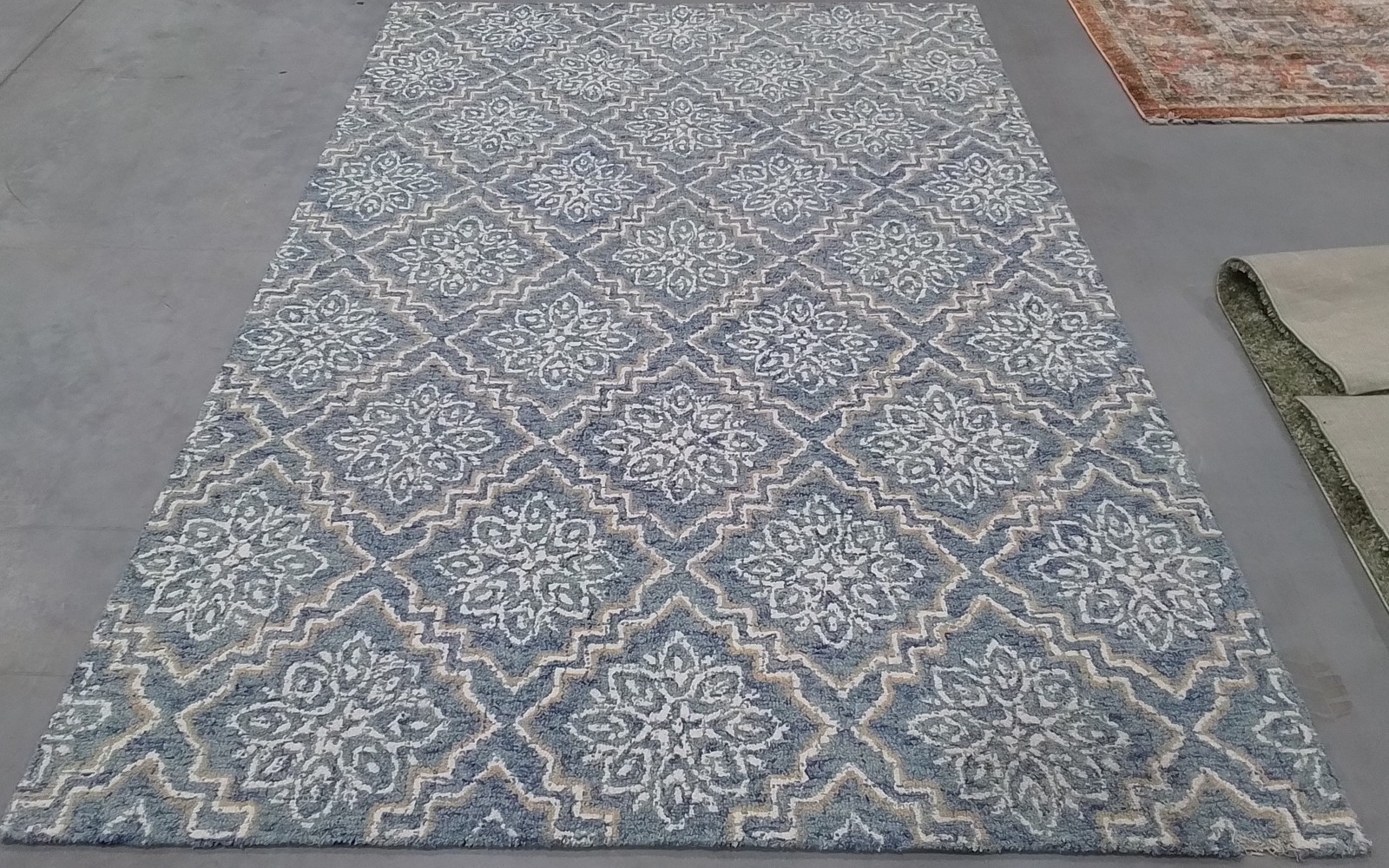 BLUE / GREY 6′-0″ x 9′-0″ Hole in Rug, Reduced Price 3172810660 ABT201A-6