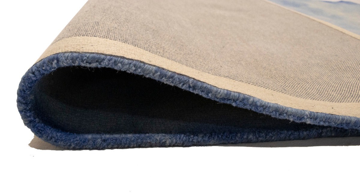 Blue Contemporary Tie-Dye Hand-Tufted Modern Rug Kids Room Carpet 5X8 ft