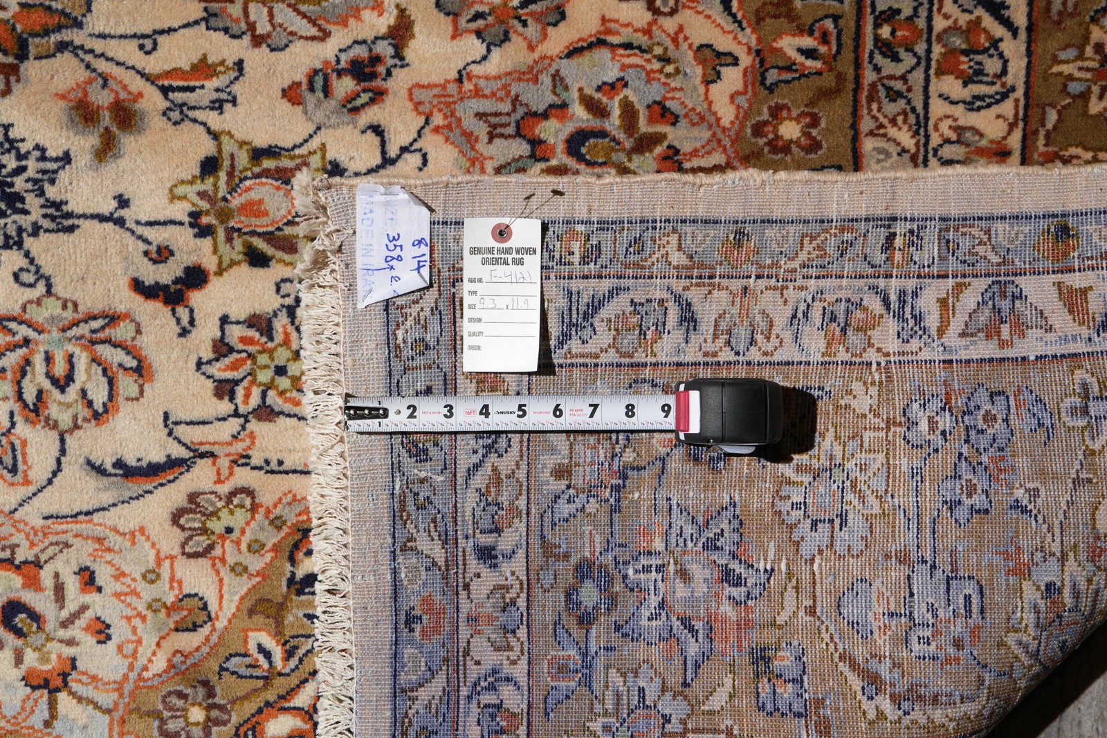 9.3 x 11.9 Estate Rug Perrsian Kashaan Light Colors #F-4121