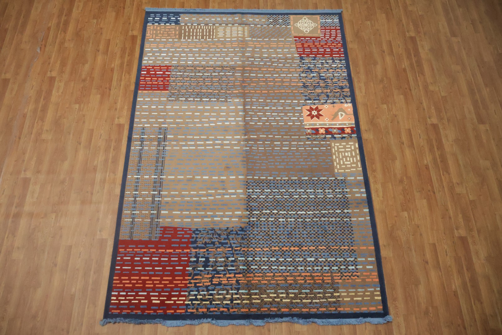 Artisan Patchwork Area Rug 6×9 Ft Geometric Modern Wool Carpet Reproduction Rug