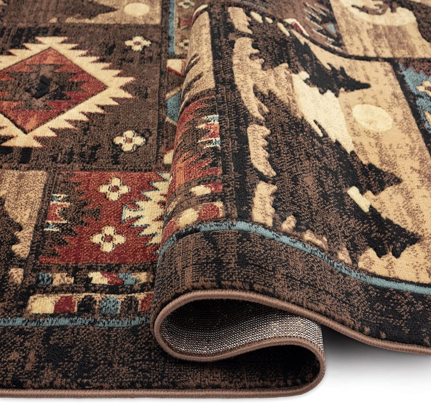 Luxury Buffalo Bear Rug 1’10″x6’10” – Fade & Stain Resistant, Cozy Comfort