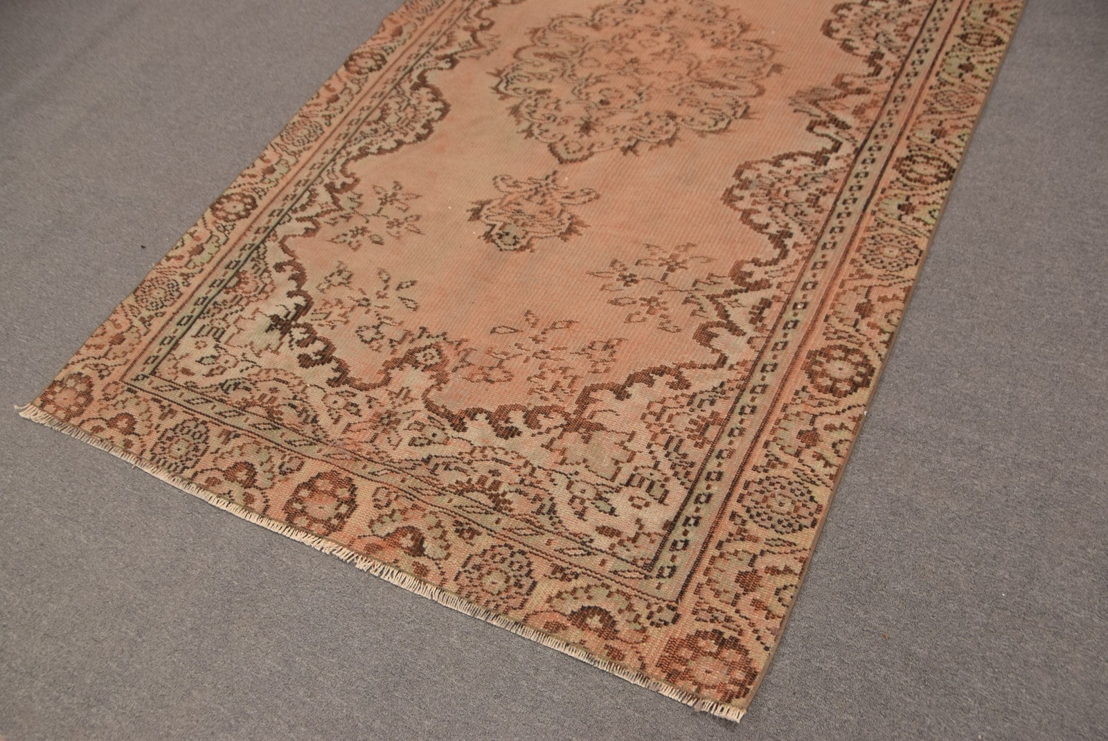 Vintage Rug, 5,1×8,5 ft Large Rug, Brown Oriental Wool Turkish Rug