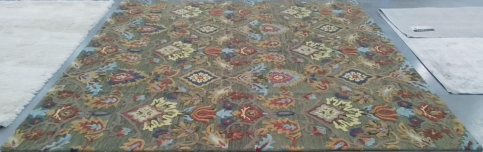 GREEN MULTI 11′-0″ x 11′-0″ Back Stain Rug Reduced Price 1172772784 BLM402B-11SQ