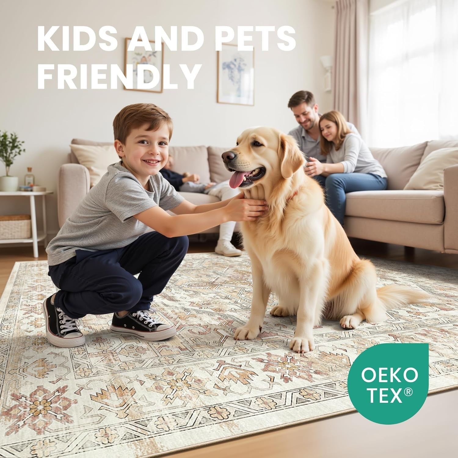 Soft 5′ x 7′ Floral Area Rug – Durable, Stain Resistant, and Easy to Clean