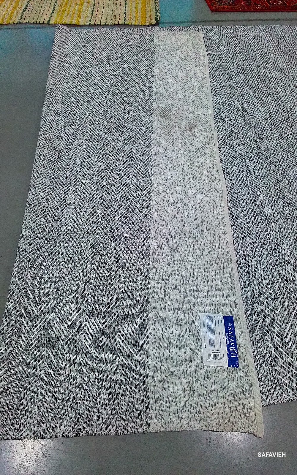 IVORY/CHARCOAL 9′-0″ x 12′-0″ Back Stain Rug, Reduced Price 1172805199 NAN148H-9