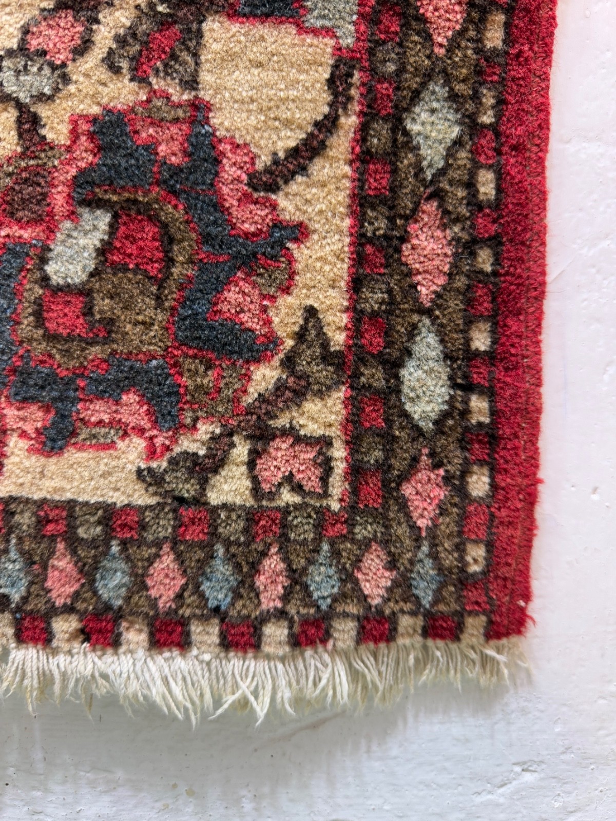 Vintage Fabulous Hand Knotted Oriental Isfahaan Wool Rug Carpet Floor Area