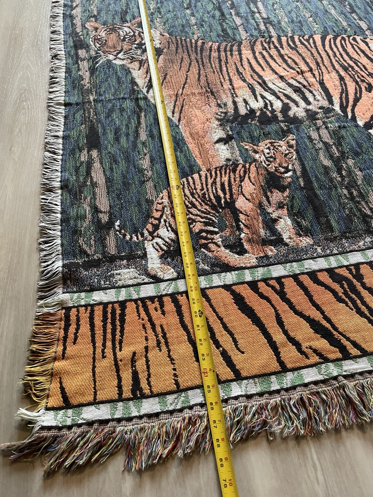 Vintage Tiger & Cub Large Throw Tapestry Rug Blanket