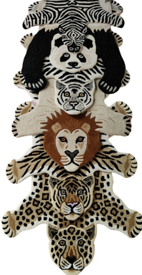 Leopard Rugs 3×5 Feet Handmade 100% Woolen Hand Tufted For Home Decoration