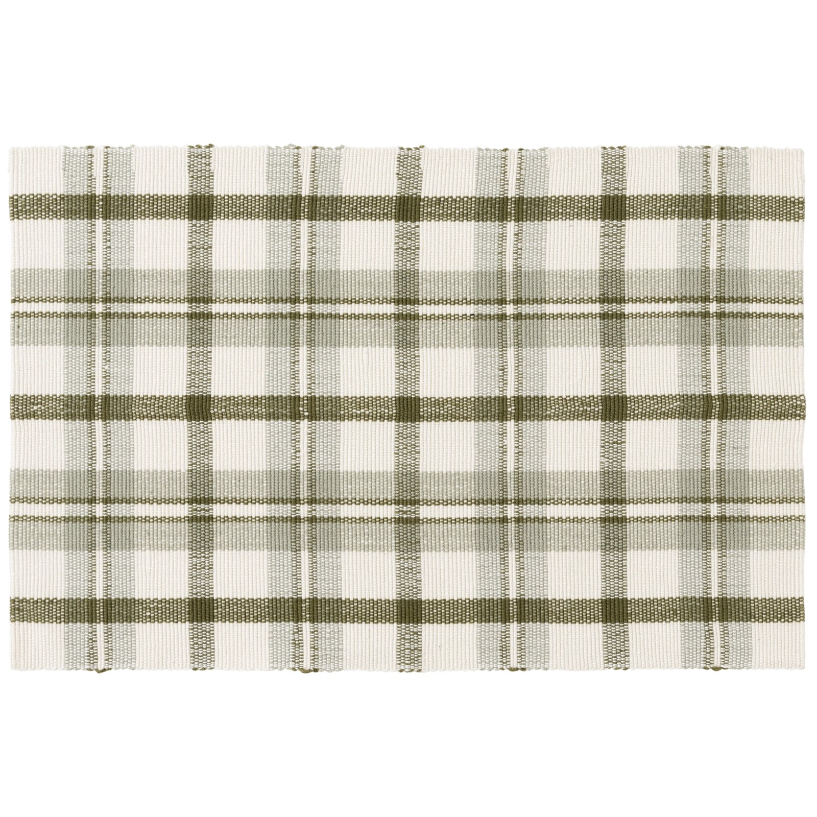 Green Plaid Outdoor Layering Rug, 24″x36″