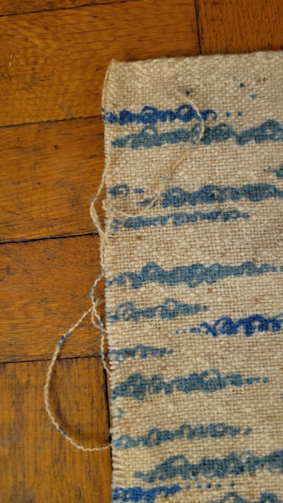 Handwoven Indigo Textile 54×44 Natural Fiber Flatweave Wall Hanging Boho