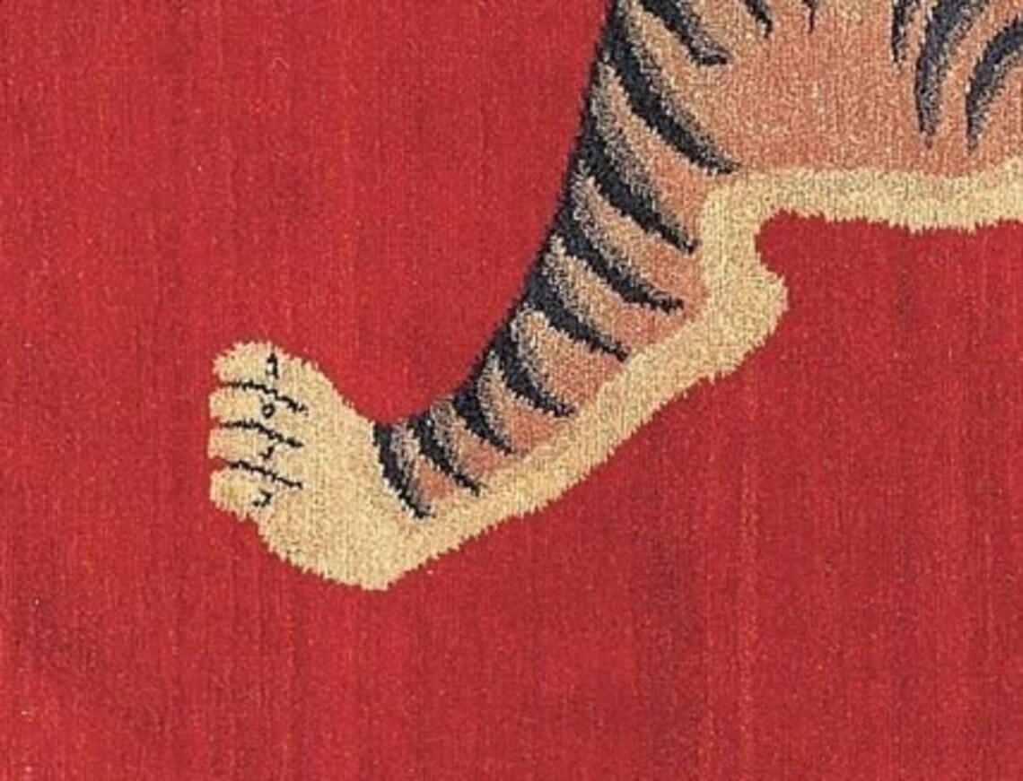 Hand Tufted Tibetan Tiger Rug Sher Khand Rug 100% Newzealand Woolen Area Carpets