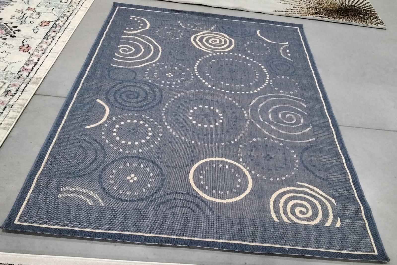 BLUE / NATURAL 5′-3″ X 7′-7″ Cut on Rug, Reduced Price 1172748533 CY1906-3103-5