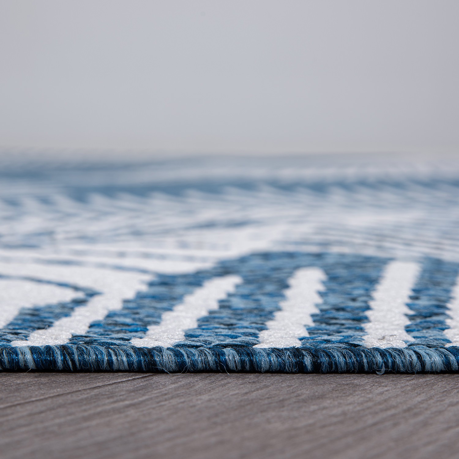 Rugshop Out Door Rugs Distressed Palm Leave Textured Indoor Outdoor Carpet Navy