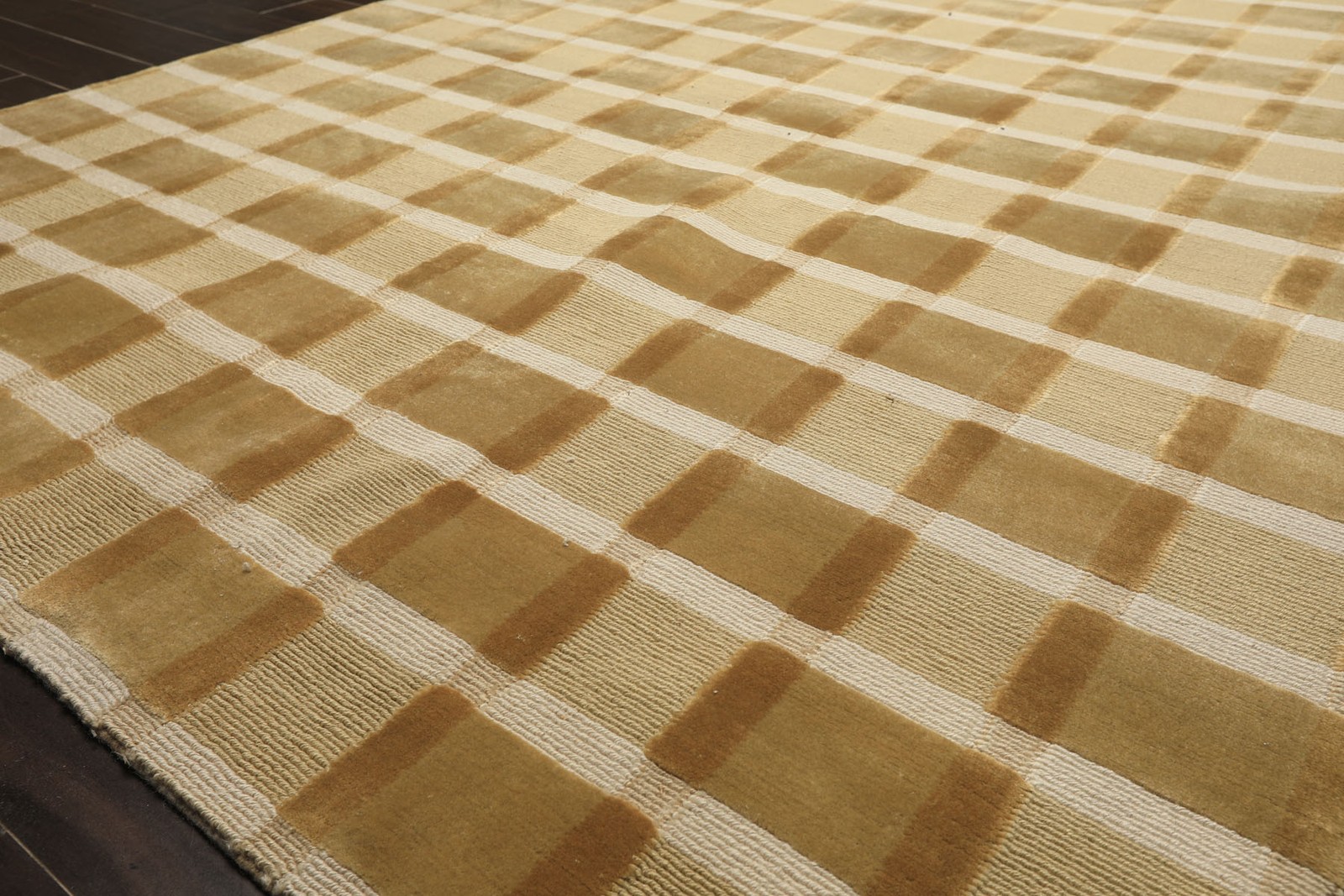 6’1″x9’2″ Tibetano Hand Knotted Wool Moss Tibetan Geometric Loop N Cut Pile Rug