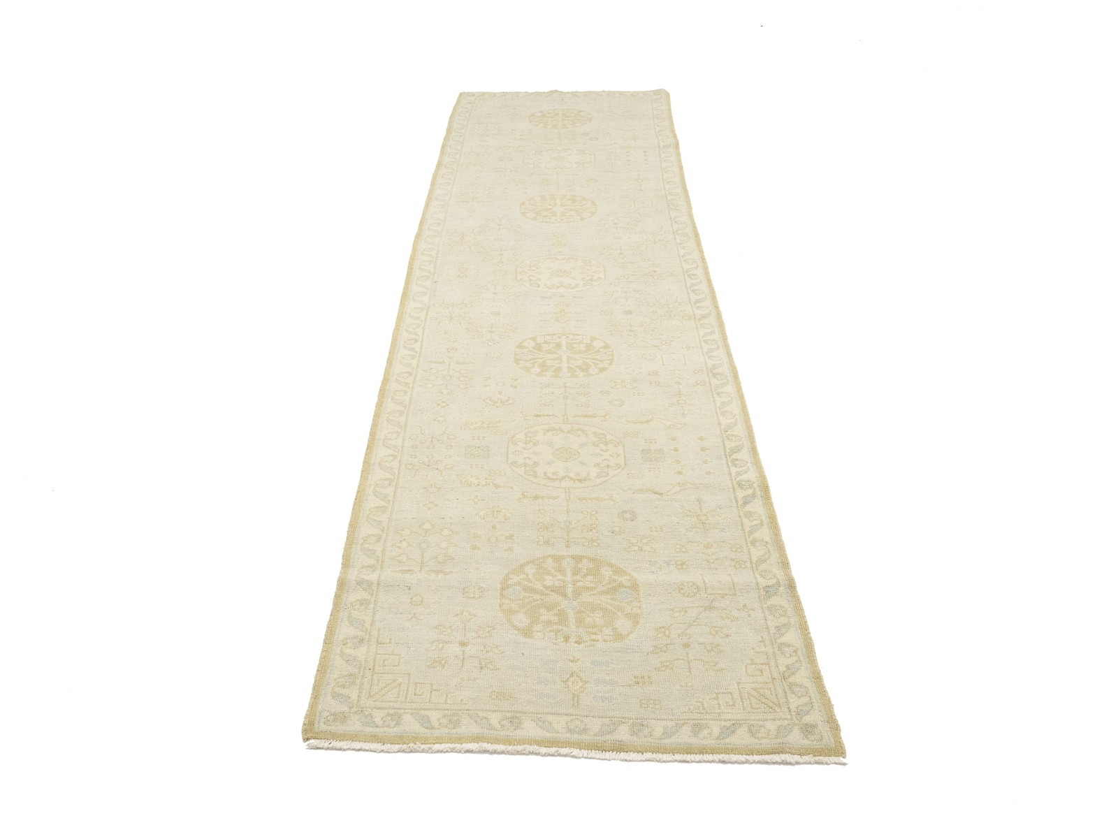 Handmade Turkish Oriental Runner Rug Floral Design Hallway Carpet 3X11’5 ft