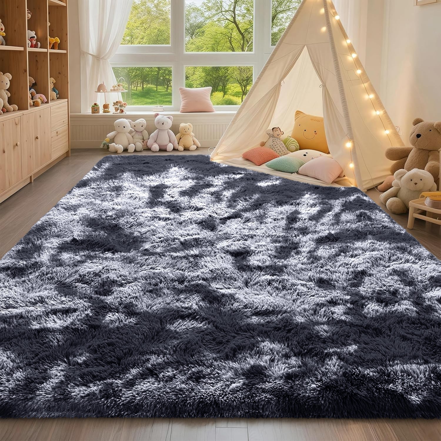 Plush Shaggy Area Rug Fuzzy Soft Floor Carpet Non Skid Mat for Home Bedroom