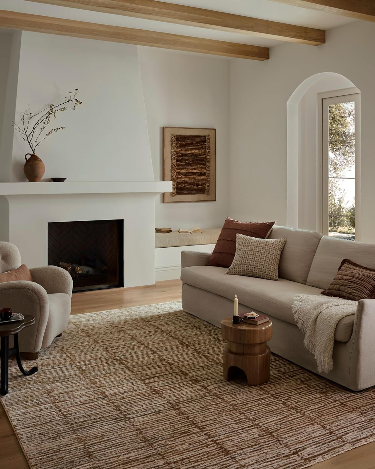 Loloi Nellie Collection NEL-01 Terracotta/Ivory 5′-1″ X 7′-6″ Area Rug