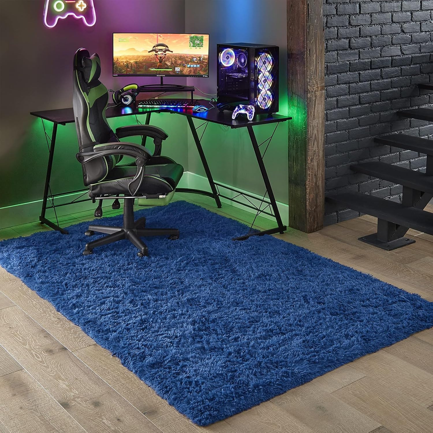 Blue Rug, Boys 4×6 Rugs for Bedroom Royal Dark Blue Carpet Nursery Aesthetic, Ki