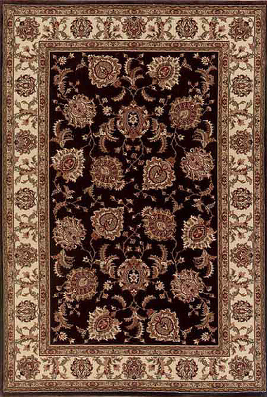 Black Persien Vines Leaves Bordered Area Rug 117D3 – Aprx 4′ x 6′