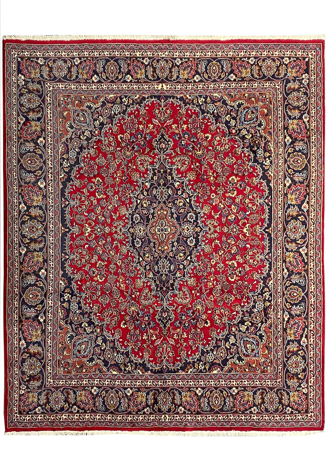 9 x 10.9 Traditional Irran Perrsian Mashaad Rug #F-6984