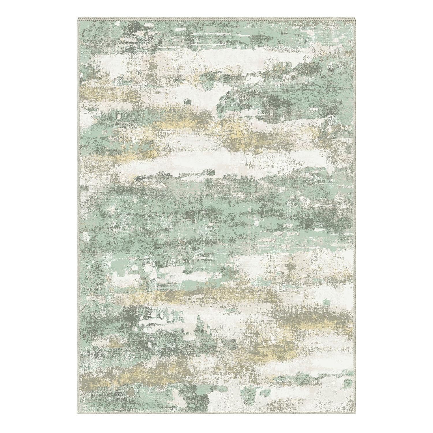 Area Rugs 5×7 for Living Room Bedroom, Modern Abstract Machine 5’x7′ Sage Green