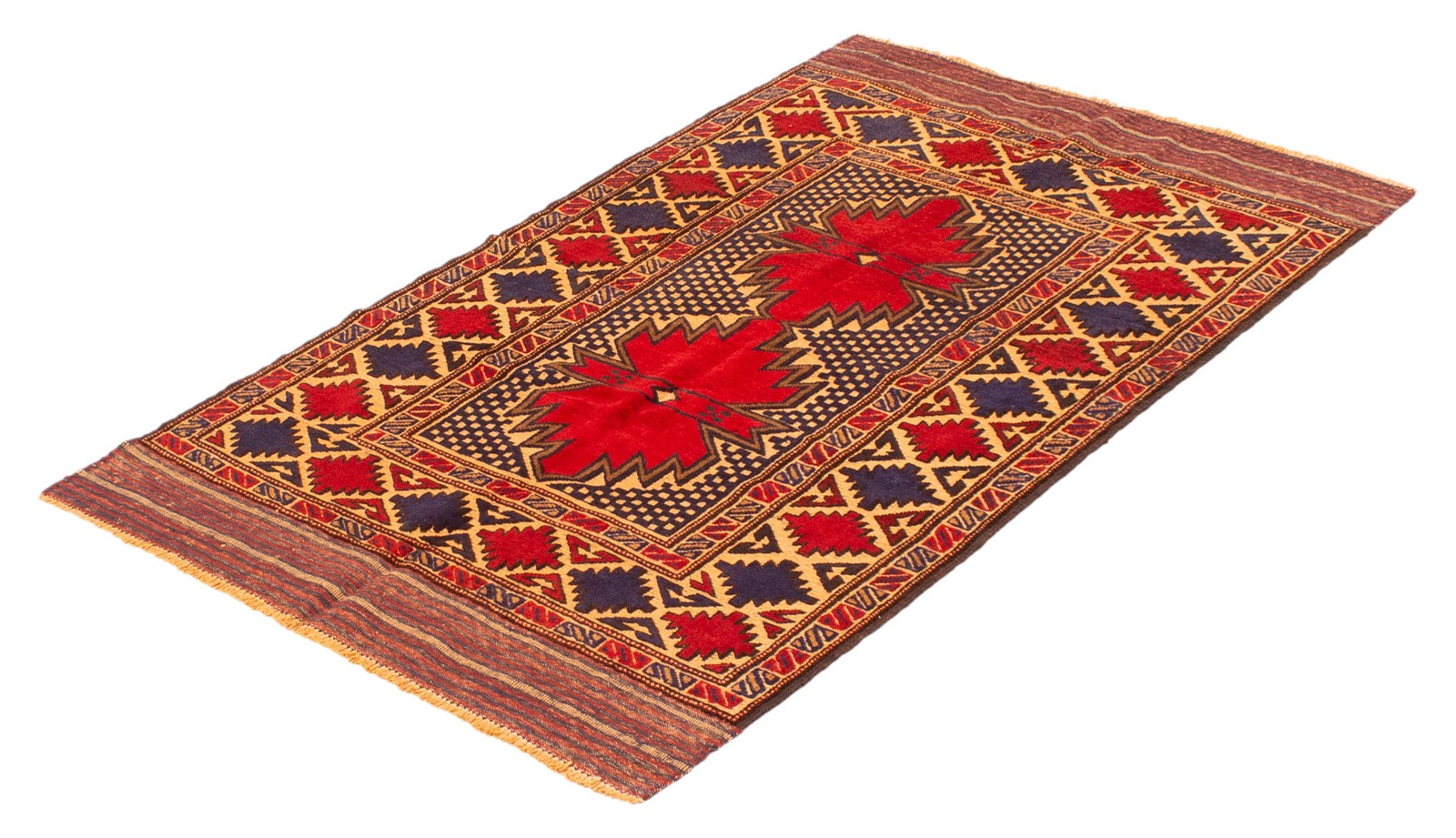 Traditional Hand-knotted Area Rug 3’11” x 6’3″ Red Oriental Carpet